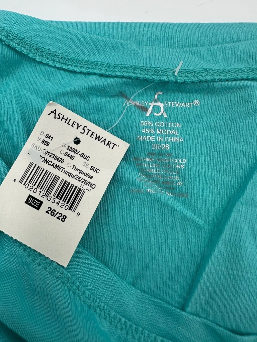 Ashley Stewart Light Teal Scoop Neck Tank Top